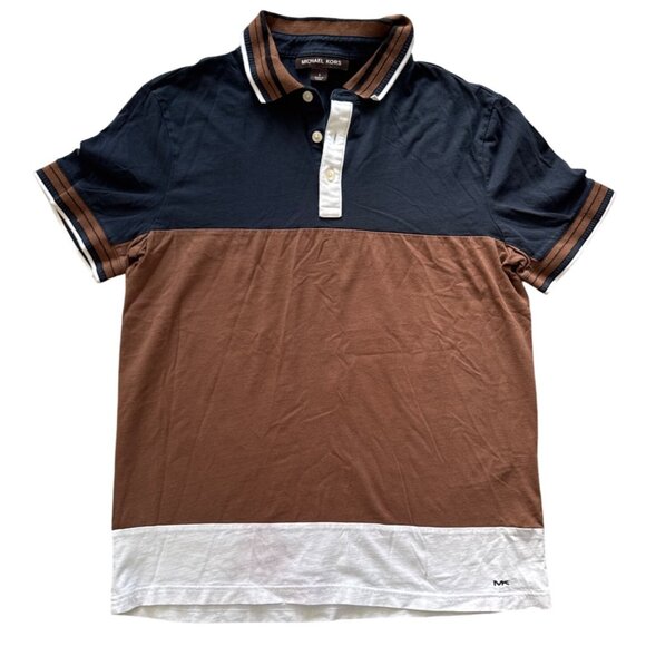 Michael Kors Mens Polo Shirt Colorblock Design Cotton S - Picture 1 of 8